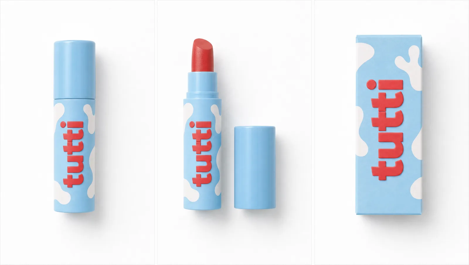 tutti shade 04 sky — cloud — packaging cloud sky blue with white milk-splash pattern